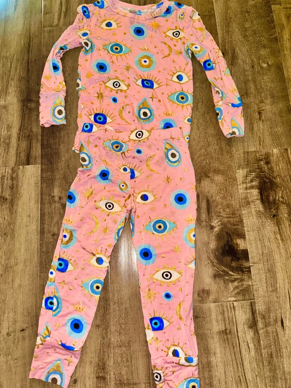 Posh Peanut Fiona Evil Eye Bamboo Pajama Set 3T/4T HTF OG print